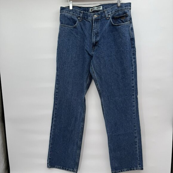 Harley-Davidson Mens Jeans 36x34 (Actual 35x33)  Denim Straight Leg Med Wash - Picture 1 of 9